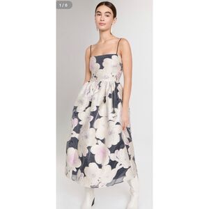 Stine Goya Anny Floral Metallic Dress Size Small